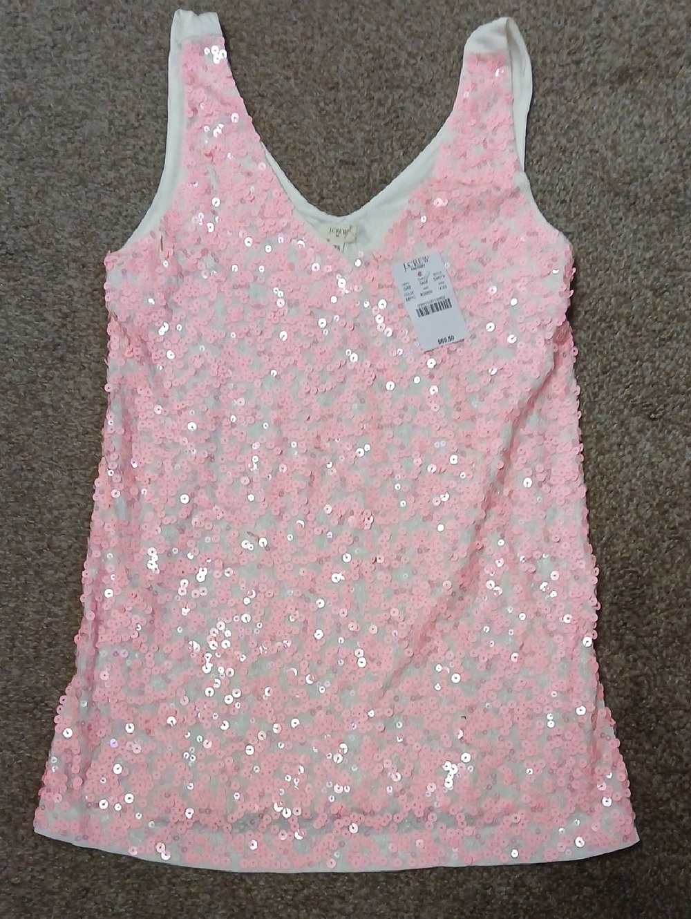 J.CREW NWT xxs Pink Sequin Tank Top